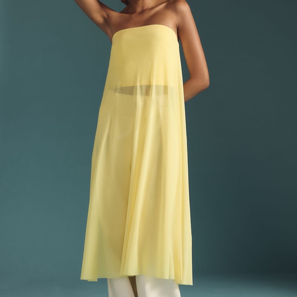 Anthropologie Yellow Strapless Top